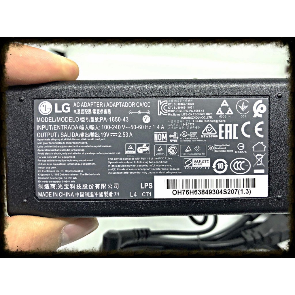 Adapater màn hình LG 19v 2.53a BẢN GỐC