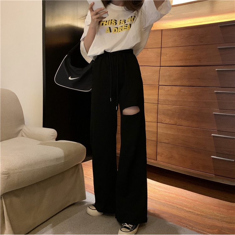 Quần ống rộng dáng dài phong cách Hàn Quốc retro cho nữ | BigBuy360 - bigbuy360.vn