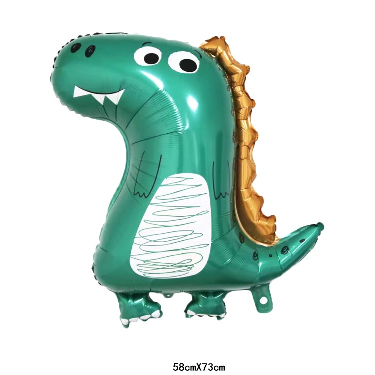 Bong bóng kiếng tráng nhôm siêu cute dễ thương trang trí sinh nhật hình khủng long size to Chibi