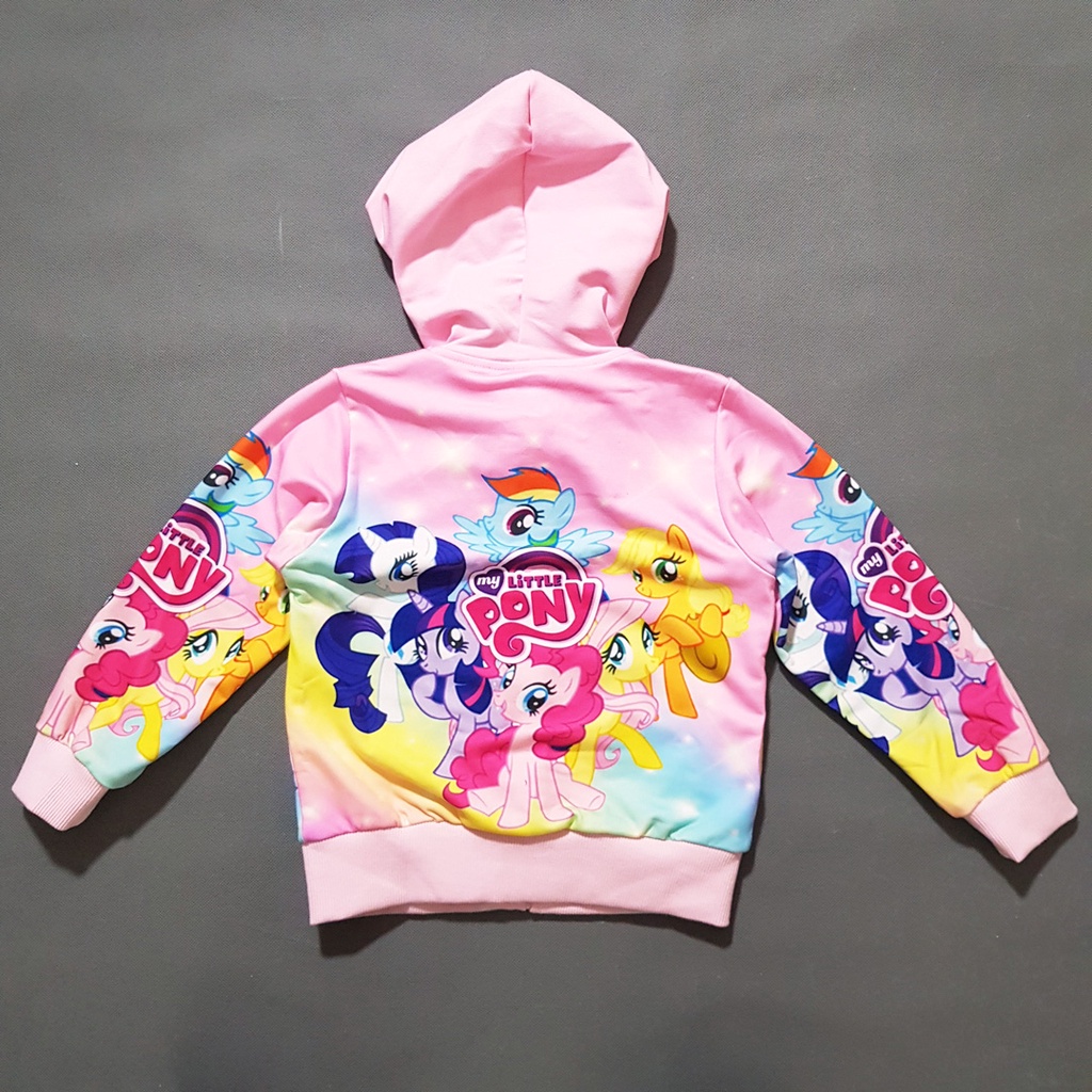 Áo khoác cotton mềm mát hình ngựa pony bảy sắc cầu vồng