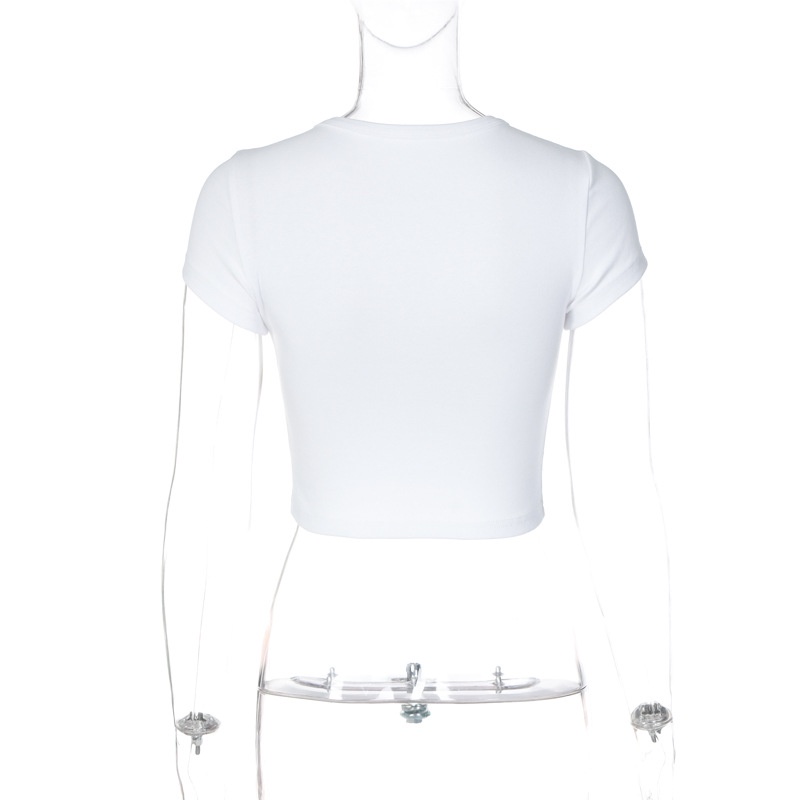 Áo Thun Ngắn Tay Cổ Tròn In Chữ Cá Tính Theo Phong Cách Đường Phố Dành Cho Nữ