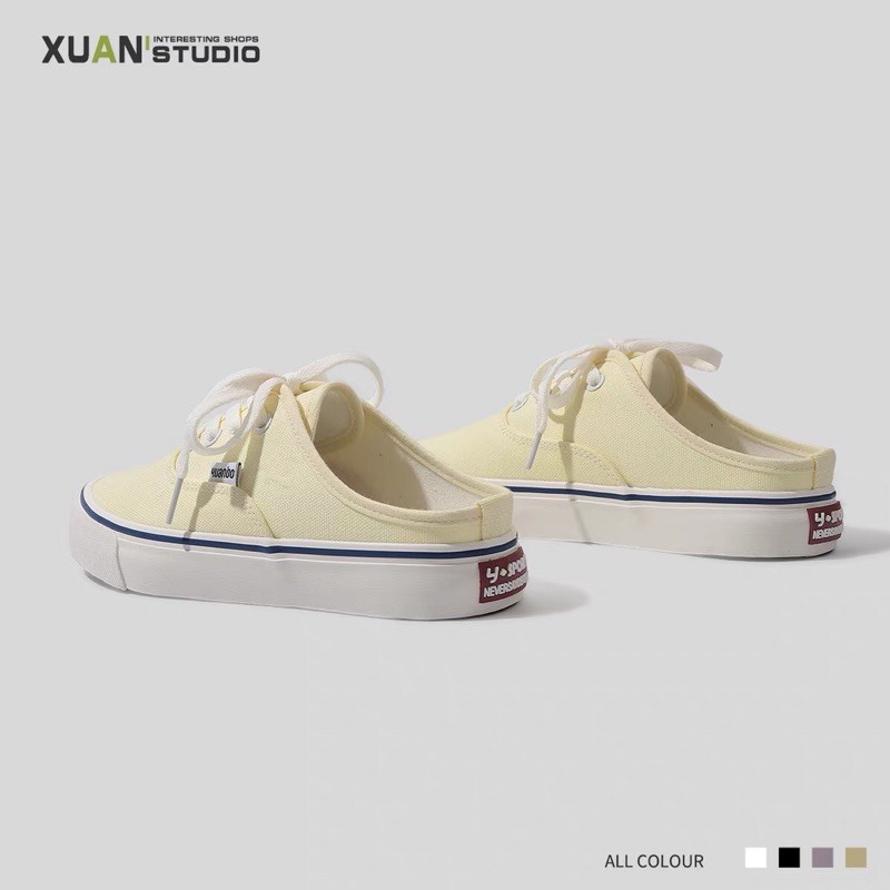 Giày đạp gót mule màu sắc tiện