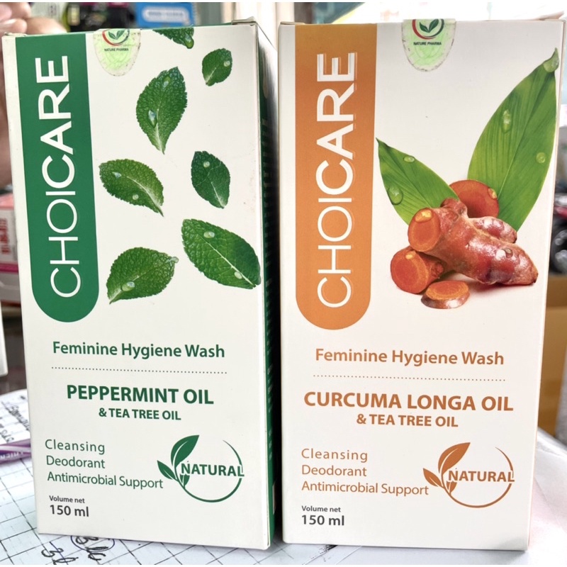 CHOICARE DUNG DỊH VỆ SINH PHỤ NỮ ( 2 MÙI NGHỆ VÀ BẠC HÀ) CHAI 150ml CÓ VÒI