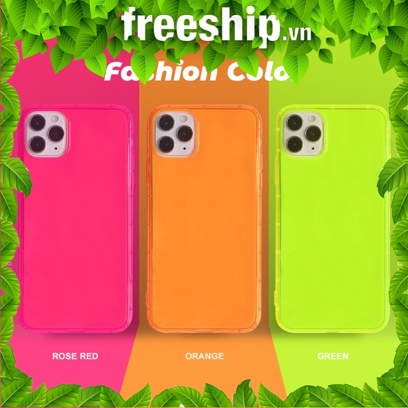 Ốp iphone - Ốp silicon dẻo Trong Suốt Siêu Mỏng Ốp silicon sắc màu Neon iPhone 14 13 11 12 Pro Max XS Max XR X 6 6s t196