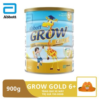 Bộ 1 lon sữa bột Abbott Grow Gold 6+ hương vani 900g tặng đai xe máy trị giá 150.000đ