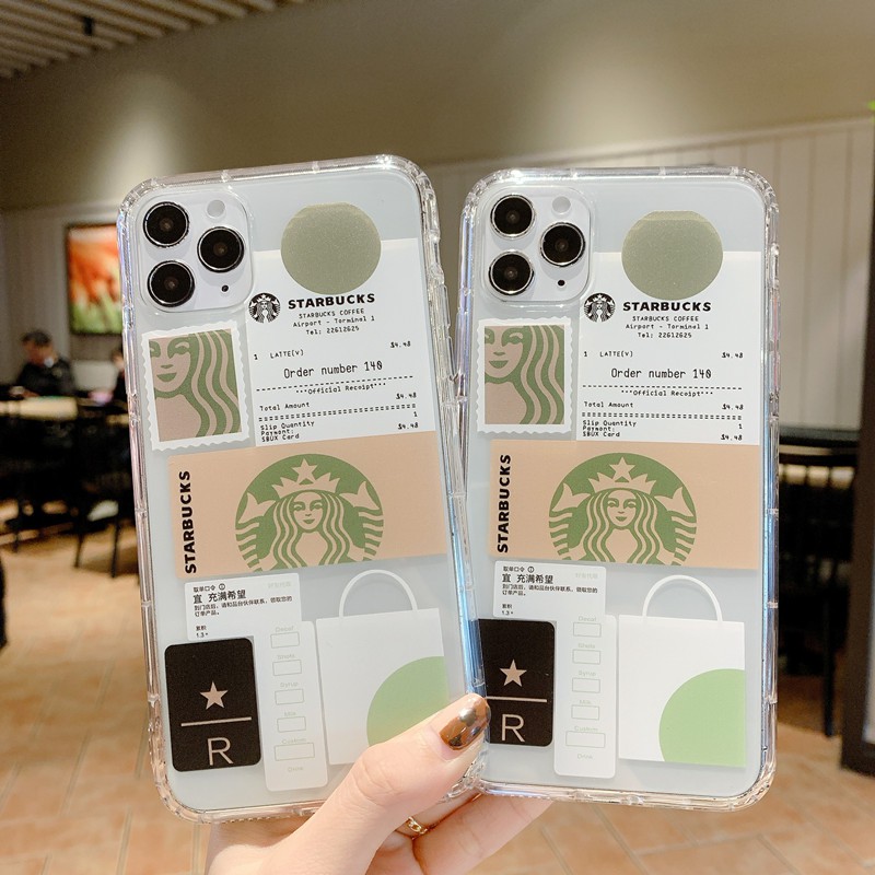 Ốp Lưng Điện Thoại Trong Suôt Thời Trang In Logo Starbucks McDonald Dành Cho Iphone 12 11 Pro Max X Xs Max Xr 6s 7 8Plus