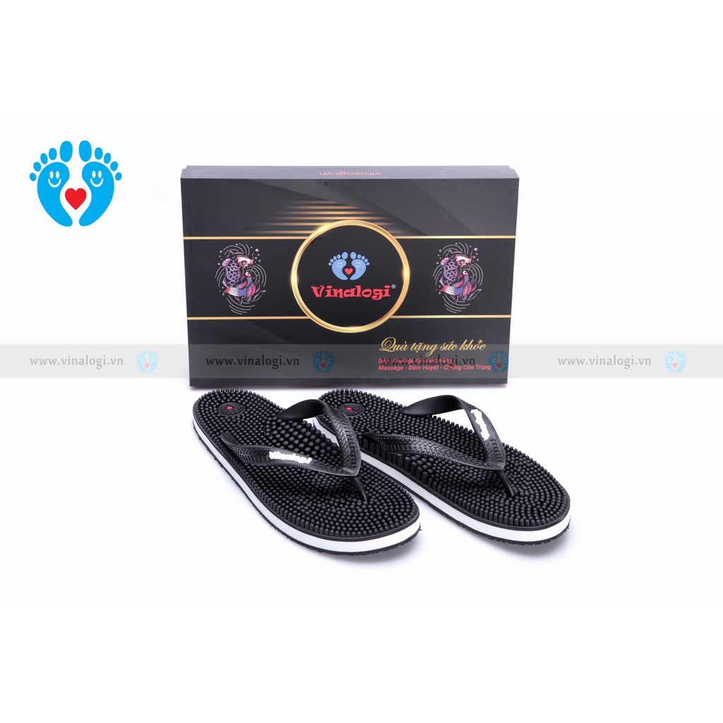 Dép massage vinalogi đen(black)