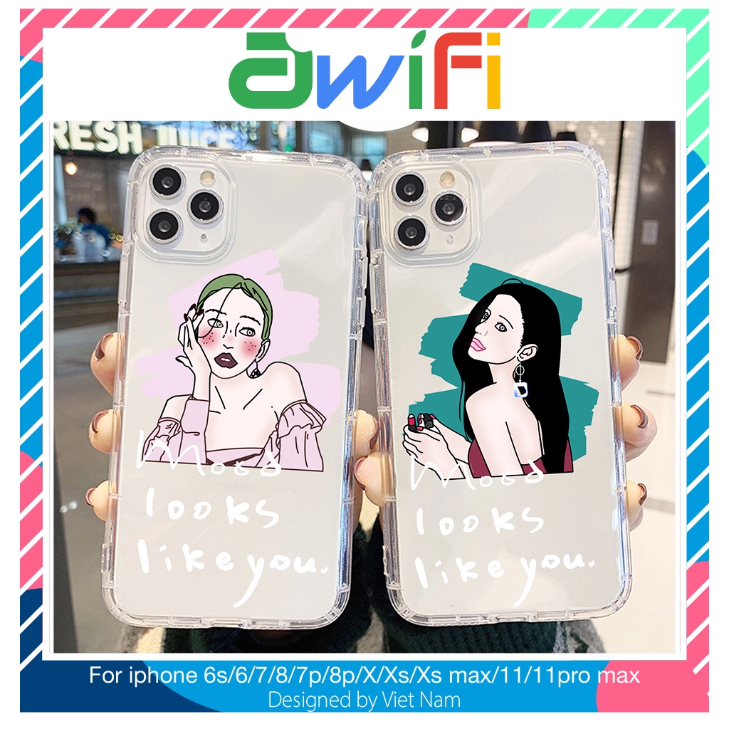 Ốp lưng iphone mood Girls trong 5/5s/6/6plus/6s/6splus/7/7plus/8/8plus/x/xr/xs/11/12/pro/max/plus/promax - Awifi M5-5