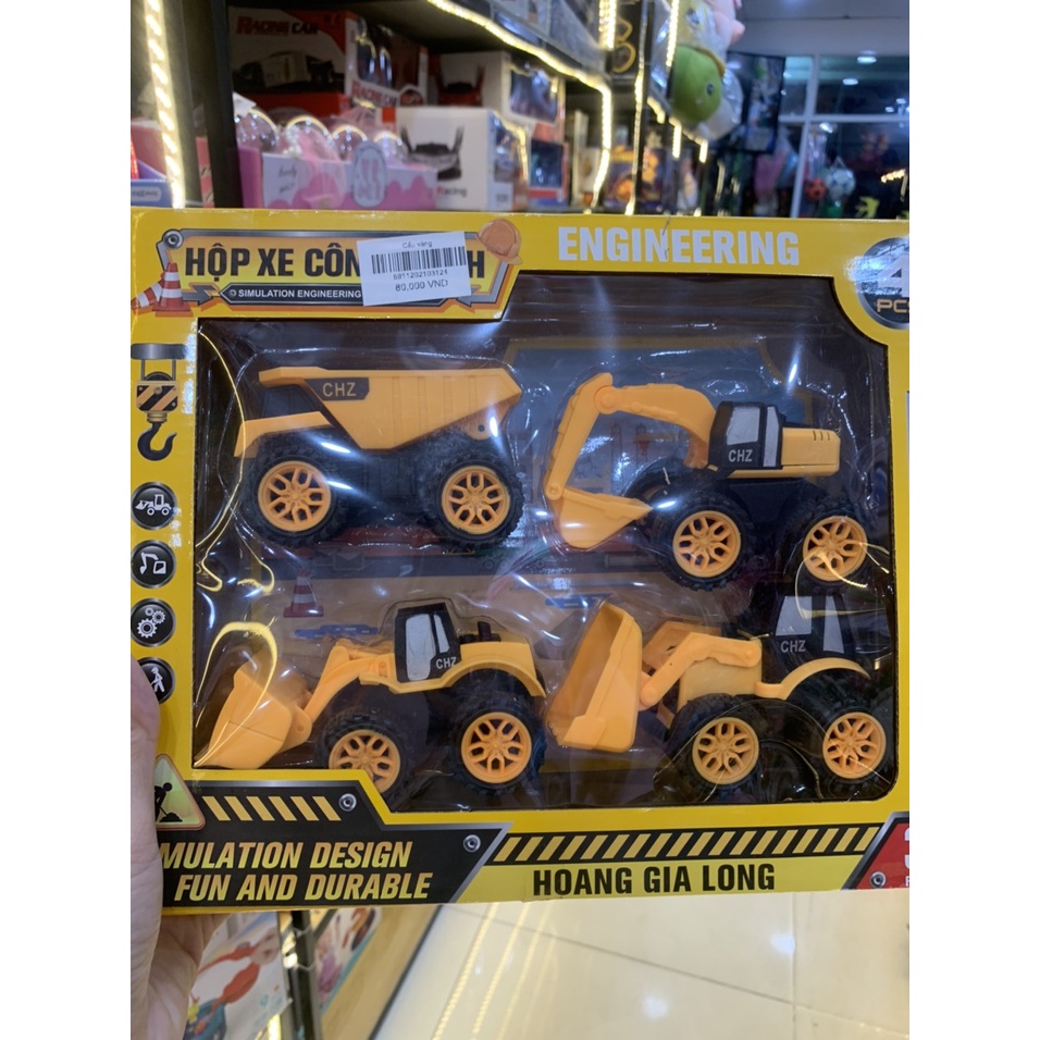 Bộ 4 Xe Công Trình dành cho bé trai