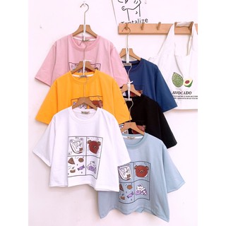 [Hình Thật] Áo thun Croptop tay lỡ Gấu