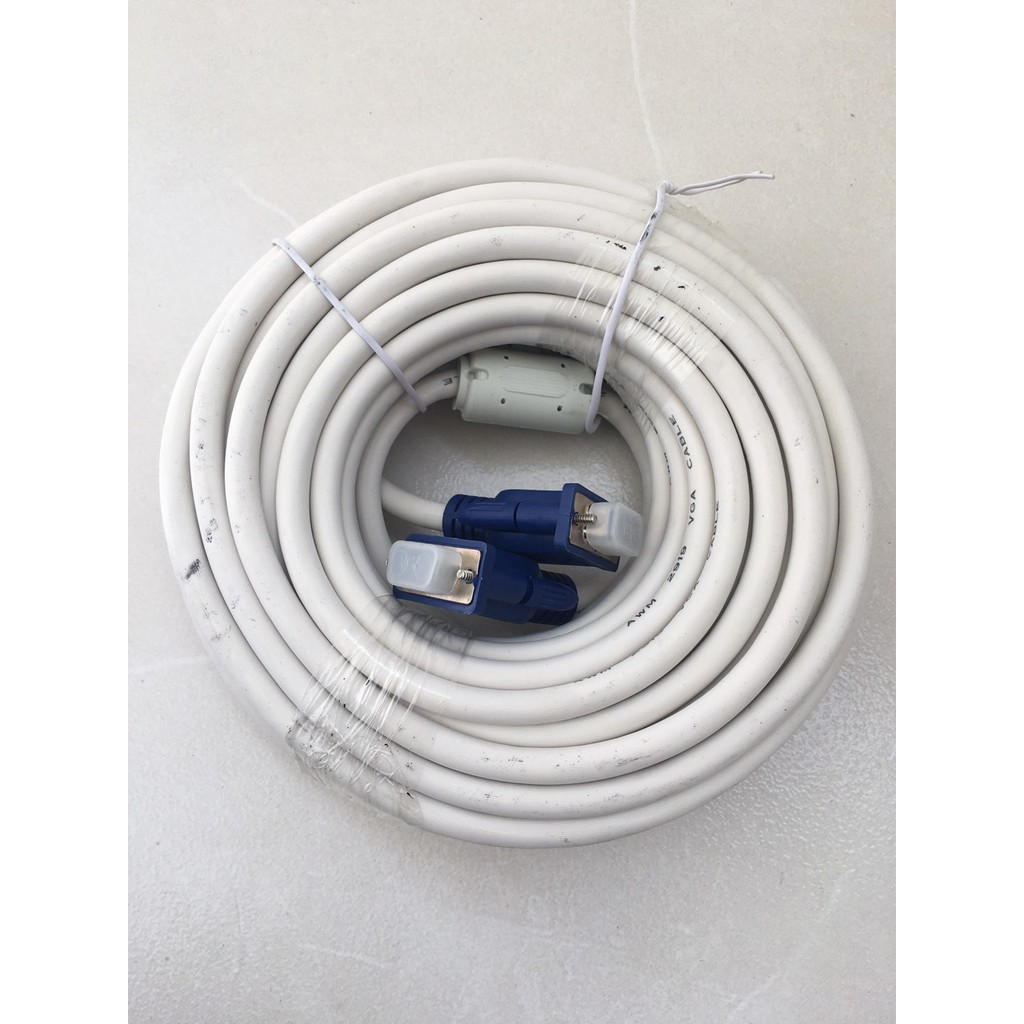 Cáp VGA 20m KingMaster VMS20 (3+4) Trắng FullHD sắc nét - Hàng chính hãng