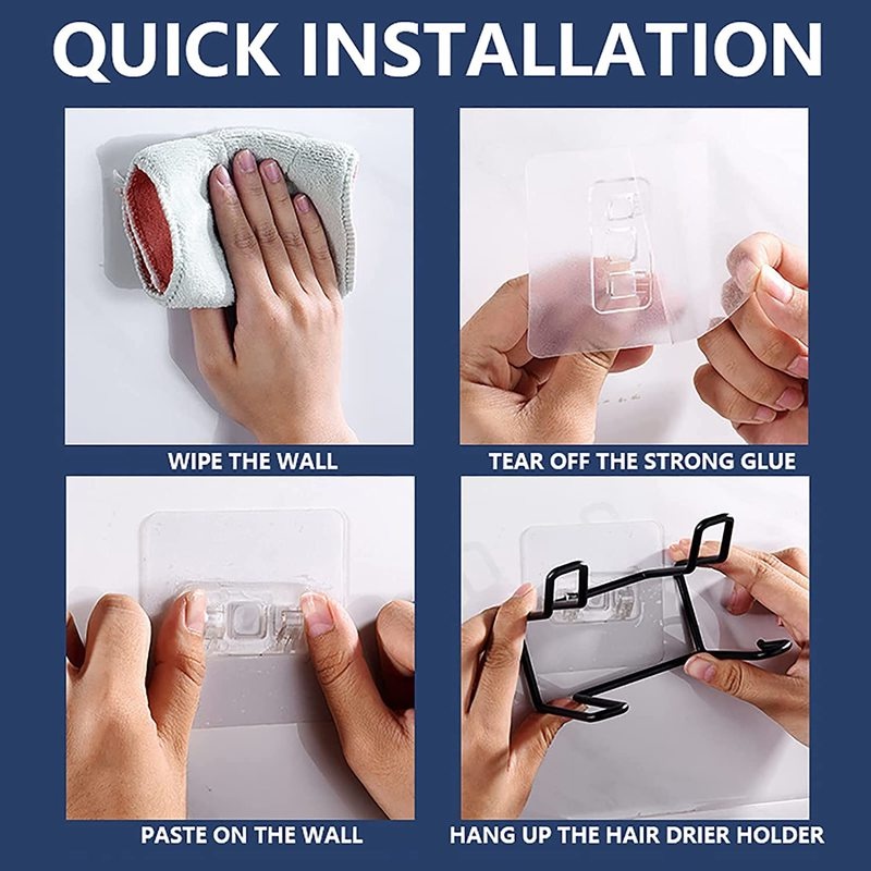 Giá Đỡ Máy Sấy Tóc 2 Trong 1 Bằng Thép Không Gỉ Tiện Dụng Cho Nhà Tắm