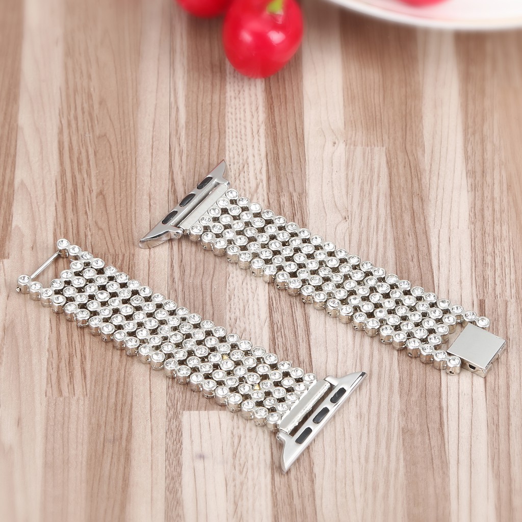 Dây đeo inox đính đá cho đồng hồ thông minh Apple Watch 38Mm / 42Mm 3 / 2 / 1