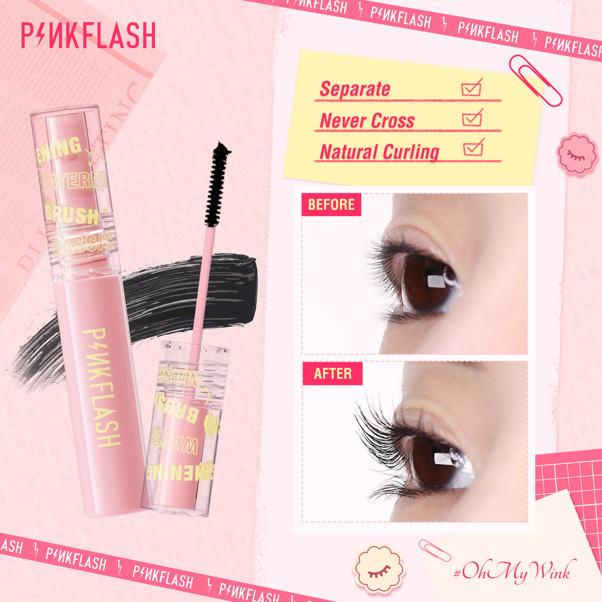 [Hàng mới về] Mascara làm dày mi PINKFLASH OhMyWink chuyên dụng làm đẹp cho nữ | BigBuy360 - bigbuy360.vn