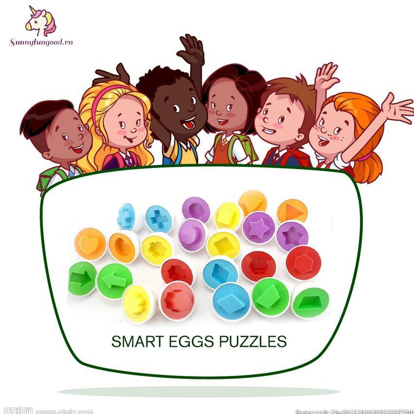 Đồ chơi xếp hình quả trứng thông minh hình dạng hỗn hợp vui nhộn dành cho trẻ em