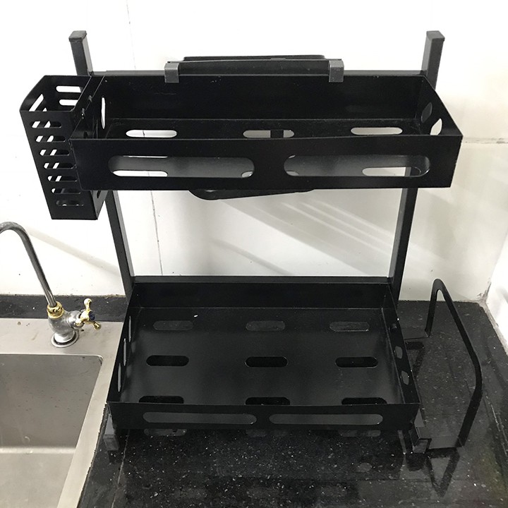 [HÀNG CAO CẤP]  Kệ gia vị đa năng INOX phủ sơn tĩnh điện Đen, kệ bếp cao cấp (2 Tầng, 3 Tầng) Loại Dày | BigBuy360 - bigbuy360.vn