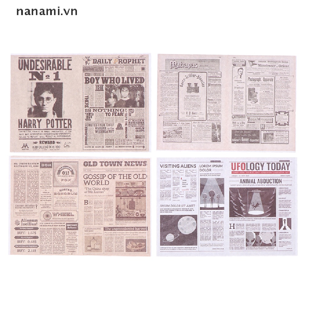 Bộ 8 Tờ Báo Dùng Trang Trí Nhà Búp Bê Tỉ Lệ 1: 12