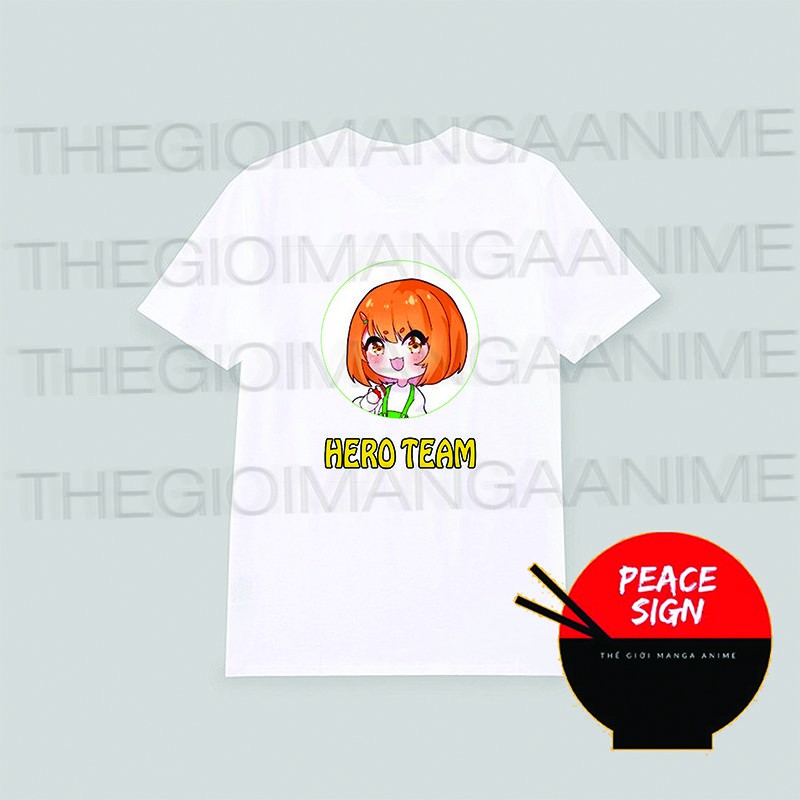 Áo thun phông trắng in hình HERO TEAM Mr Vịt Mèo Simmy Phong Cận Siro Kairon Timmy Kamui Sammy Đào anime chibi