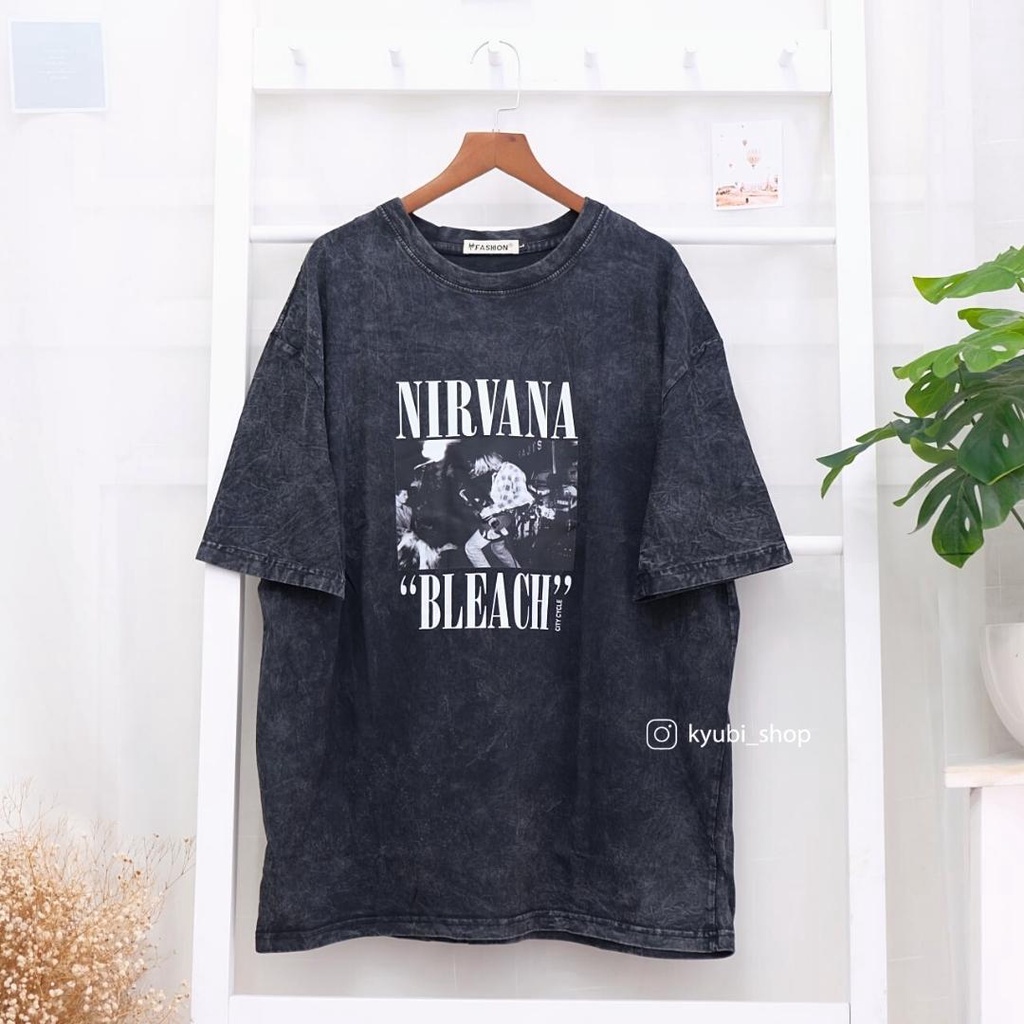 Áo thun phông wash xám Unisex form rộng chất cotton cao cấp dày dặn [nhiều mẫu] - KYUBI Oversize Tee ATW09