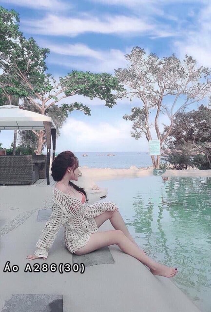Áo lưới vặn thừng khoác ngoài đi biển siêu hot