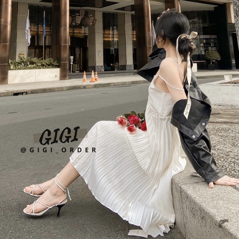 Pleated Dress - Đầm dây xếp li ulzzang phong cách Hàn Quốc