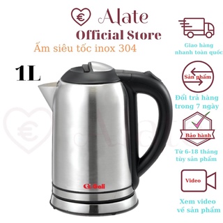 Ấm siêu tốc, ấm đun nước inox 304 hàng nhập khẩu chất lượng tốt của gali, dung tích 1 lít, 1000w, 010a