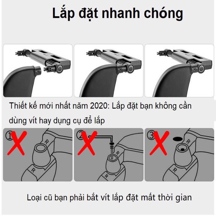 Gối tựa đầu, gối tựa cổ khi ngủ trên xe ô tô kiểu dáng nhỏ gọn tiện lợi dễ dàng lắp đặt