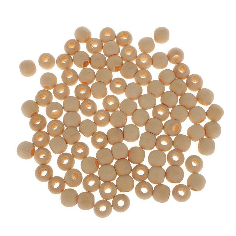 1 Gói 20 Hạt Gỗ Tròn Kích Thước 12mm