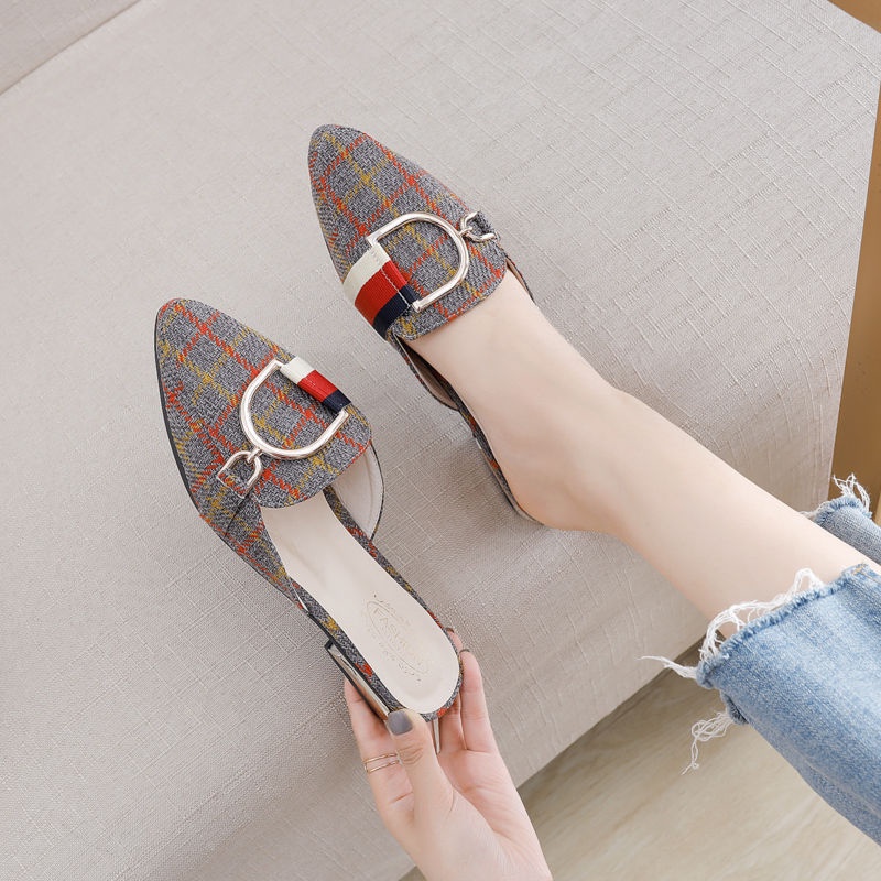 Mũ nửa đầu IELGY mũi nhọn đế bằng phong cách Hàn Quốc