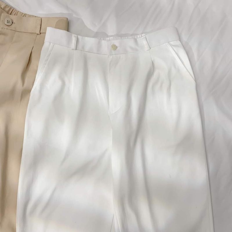Quần Baggy kaki Nam Nữ Unisex ống suông - quần tây âu vải kaki eo cạp chun co giãn thời trang phong cách Hàn