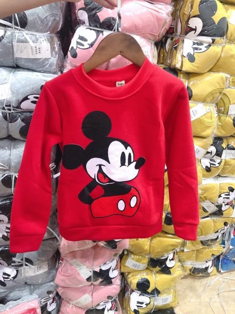 Áo nỉ chuột Mickey cao cấp có ảnh thật cho bé
