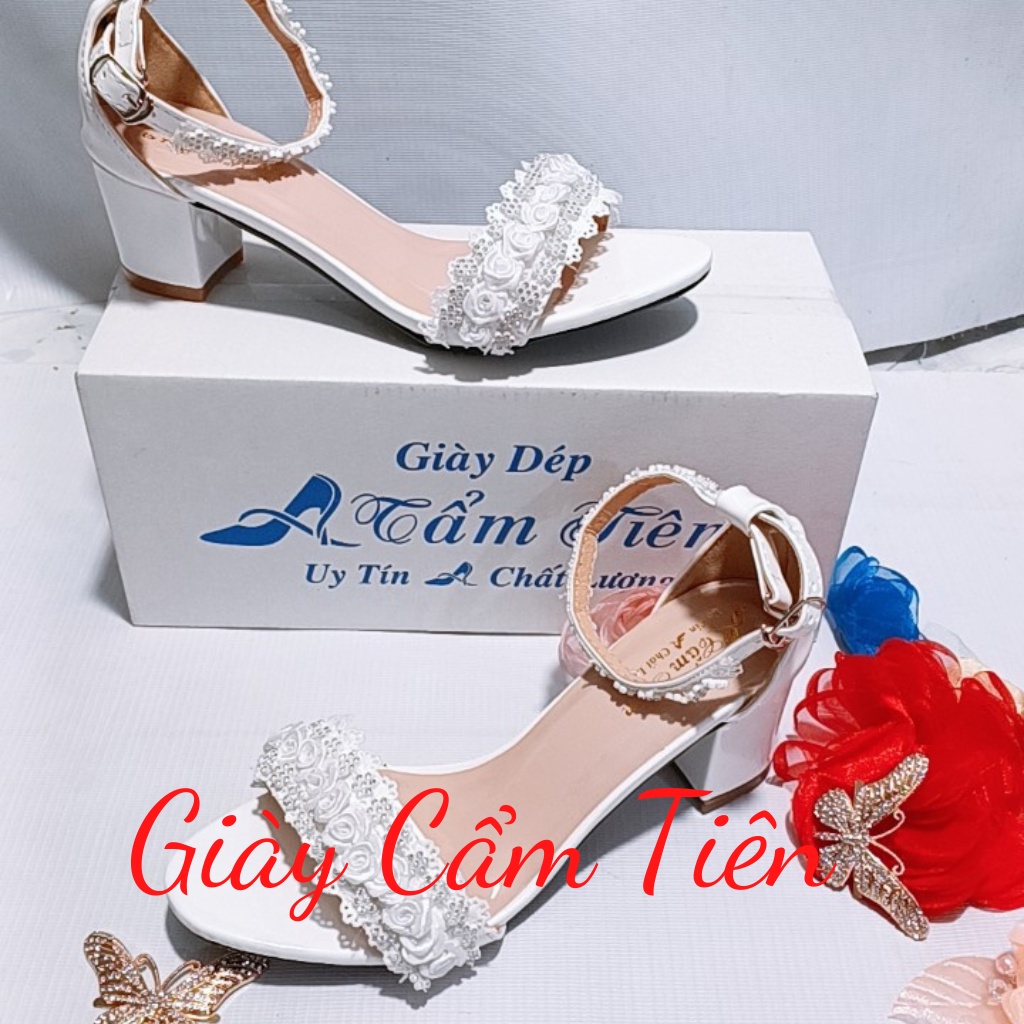 Giày cưới xăng đan Cẩm Tiên cao 3cm đến 9cm