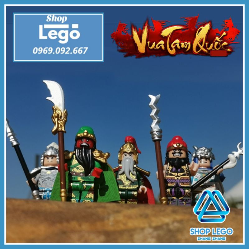 Xếp hình 12 nhân vật Tam Quốc Tào Tháo Quan Vũ Trương Phi Triệu Tử Long Lữ Bố Khổng Minh Lego Minifigures Decool 2030