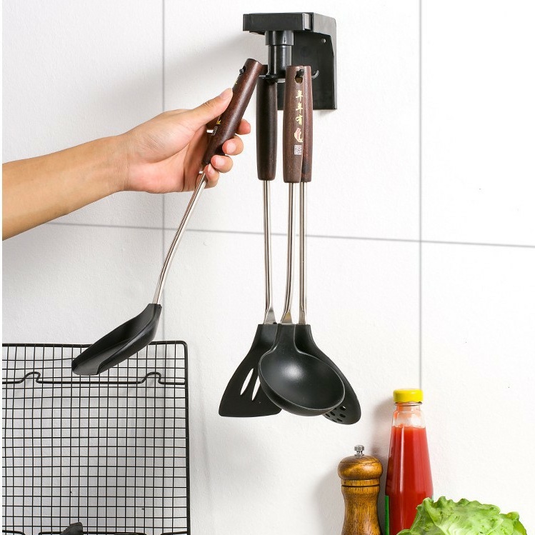 Móc treo dán tường có 6 nhánh xoay 360° giá treo đồ nhà bếp thông minh móc chìa khóa decor trang trí nhà cửa đồ gia dụng