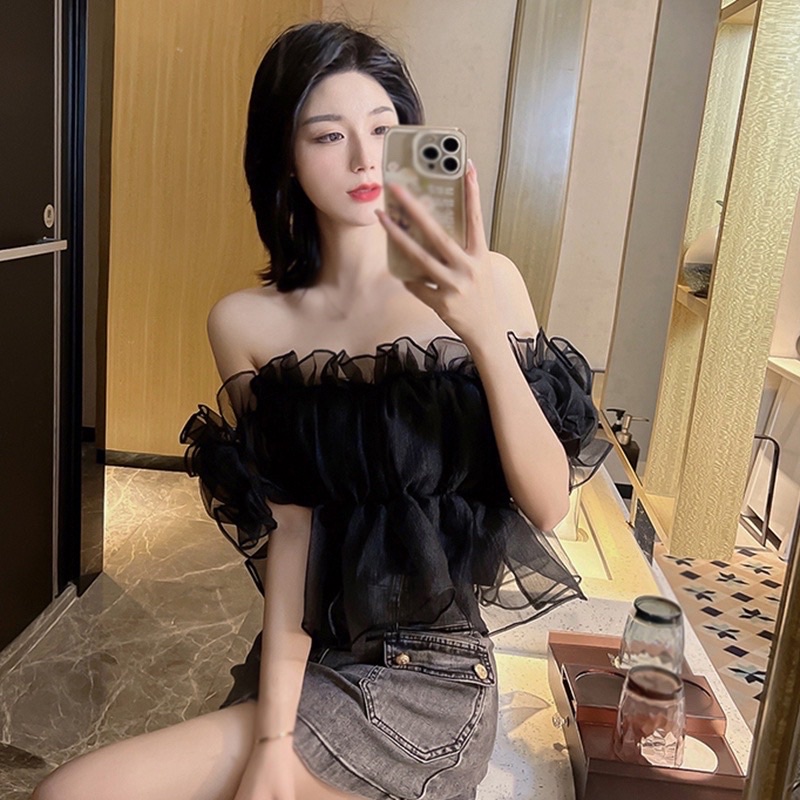 Áo bệt vai voan tơ dễ thương