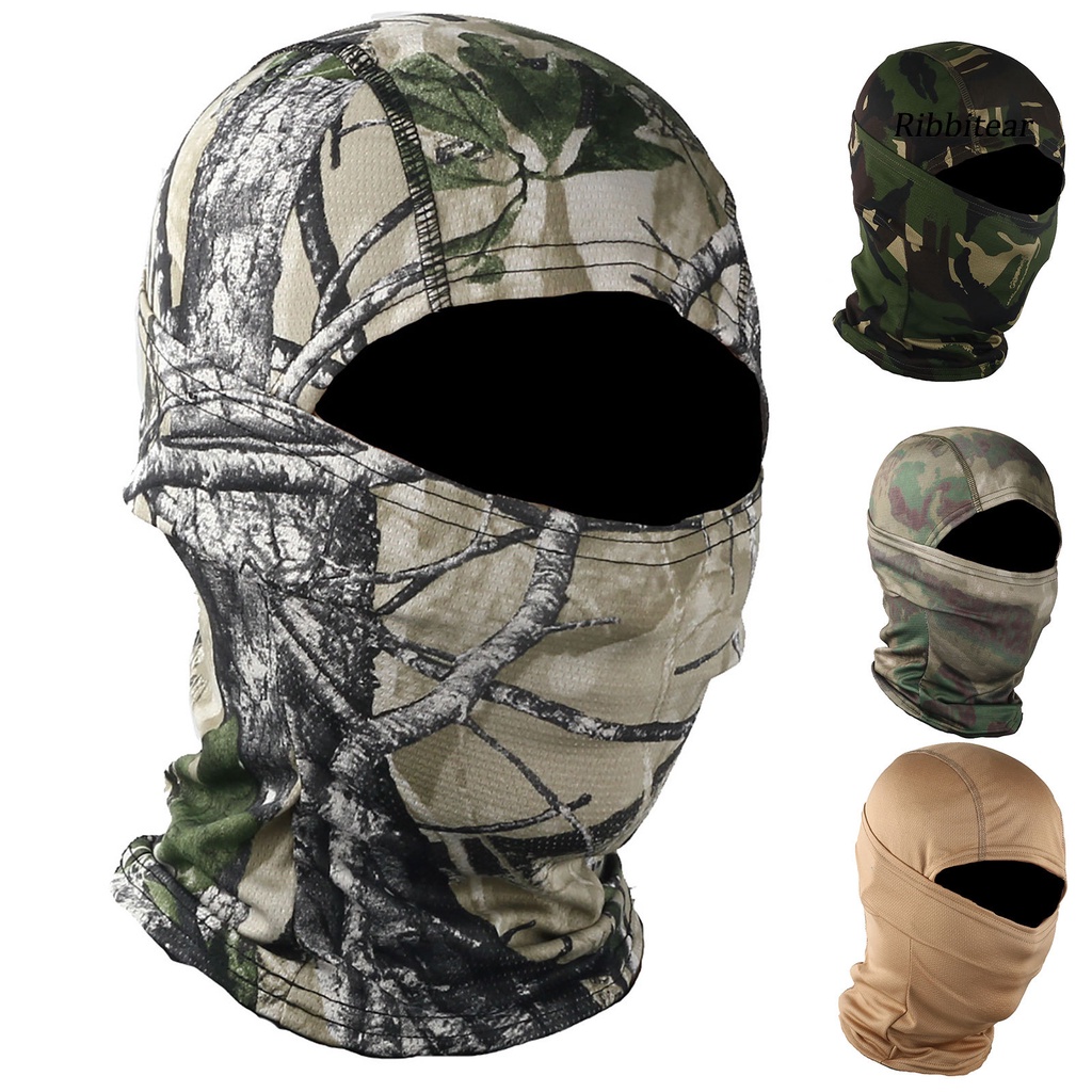 Mũ trùm đầu balaclava unisex che phủ mặt và toàn bộ gương mặt in họa tiết rằn ri dùng khi đi xe đạp ngoài trời