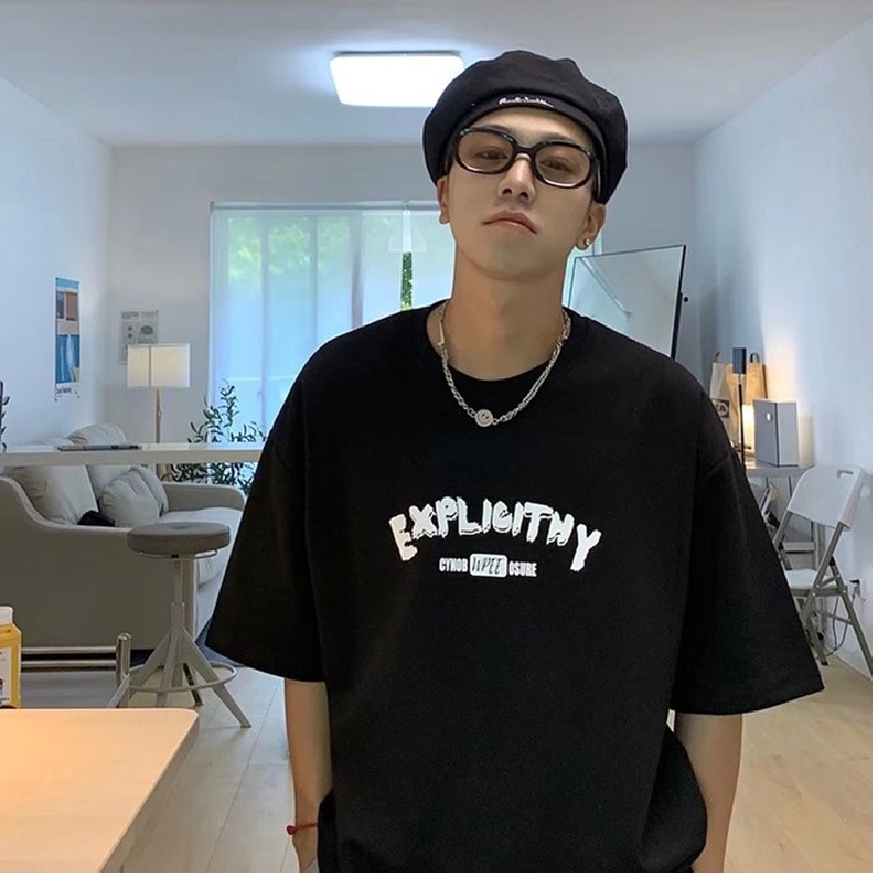 Áo Thun Tay Ngắn Cổ Tròn Thời Trang Hàn Quốc Cho Nam Size M-5XL