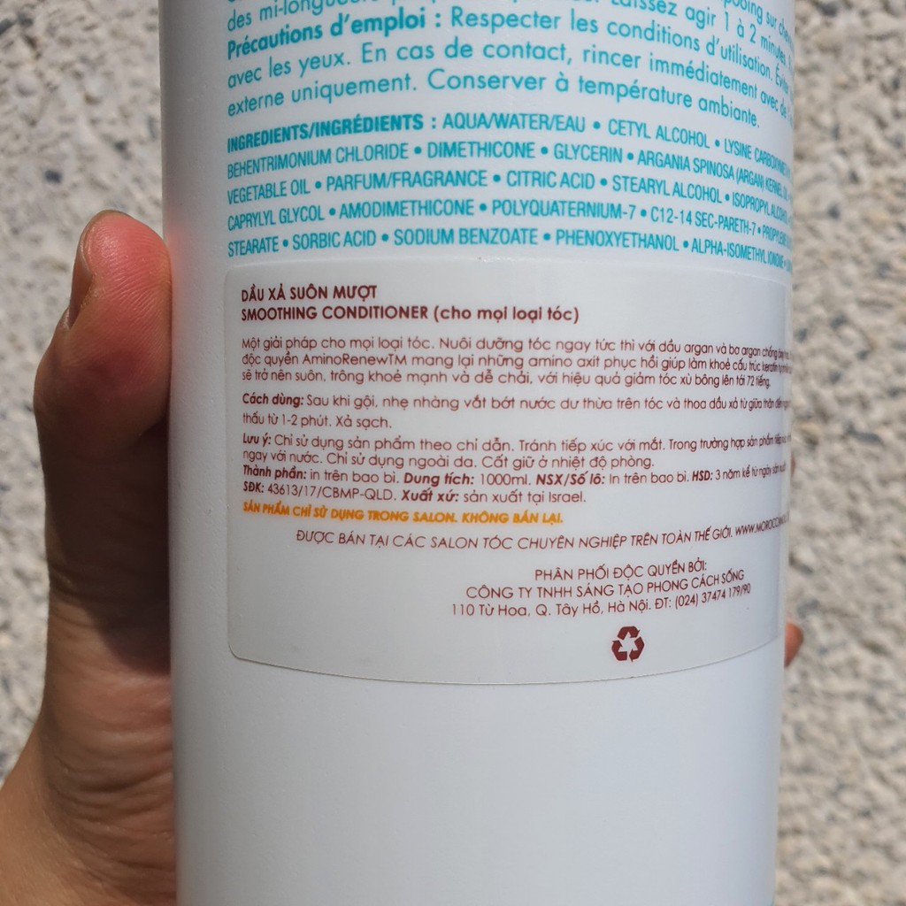 LẺ DẦU GỘI HOẶC DẦU XẢ MOROCCANOIL SUÔN MƯỢT SMOOTH 250ML