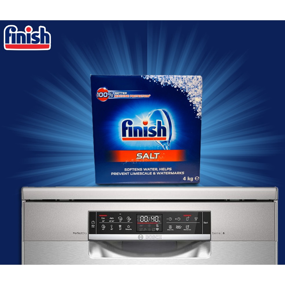 Muối rửa chén bát Finish 4 kg, giúp làm mềm nước, hàng chính hãng