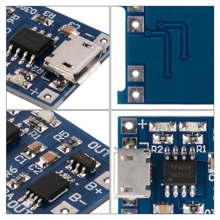 Mạch Sạc Pin 1S Có Bảo Vệ Cổng Sạc MicroUSBMô Đun Sạc Pin Lithium 1A 5V TP4056 MicroUSB (Mạch Sạc Pin 1S Có Bảo Vệ)