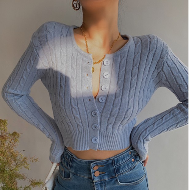 Áo Cardigan Dệt Kim Tay Dài Dáng Ngắn Phong Cách Phương Tây | BigBuy360 - bigbuy360.vn
