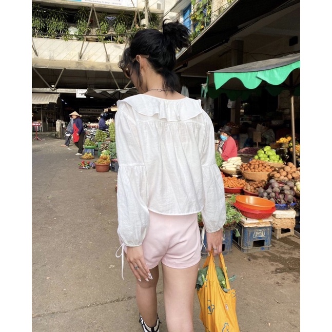 GingerBear - Áo Kiểu Tay Dài - White Raddish Top ( Có ảnh chụp tại cửa hàng )