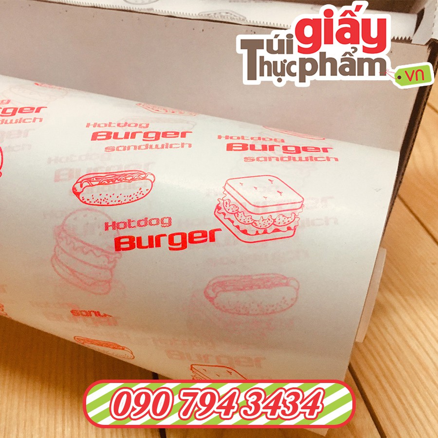 Cuộn Giấy Gói Thực Phẩm In Sẵn (40gsm)