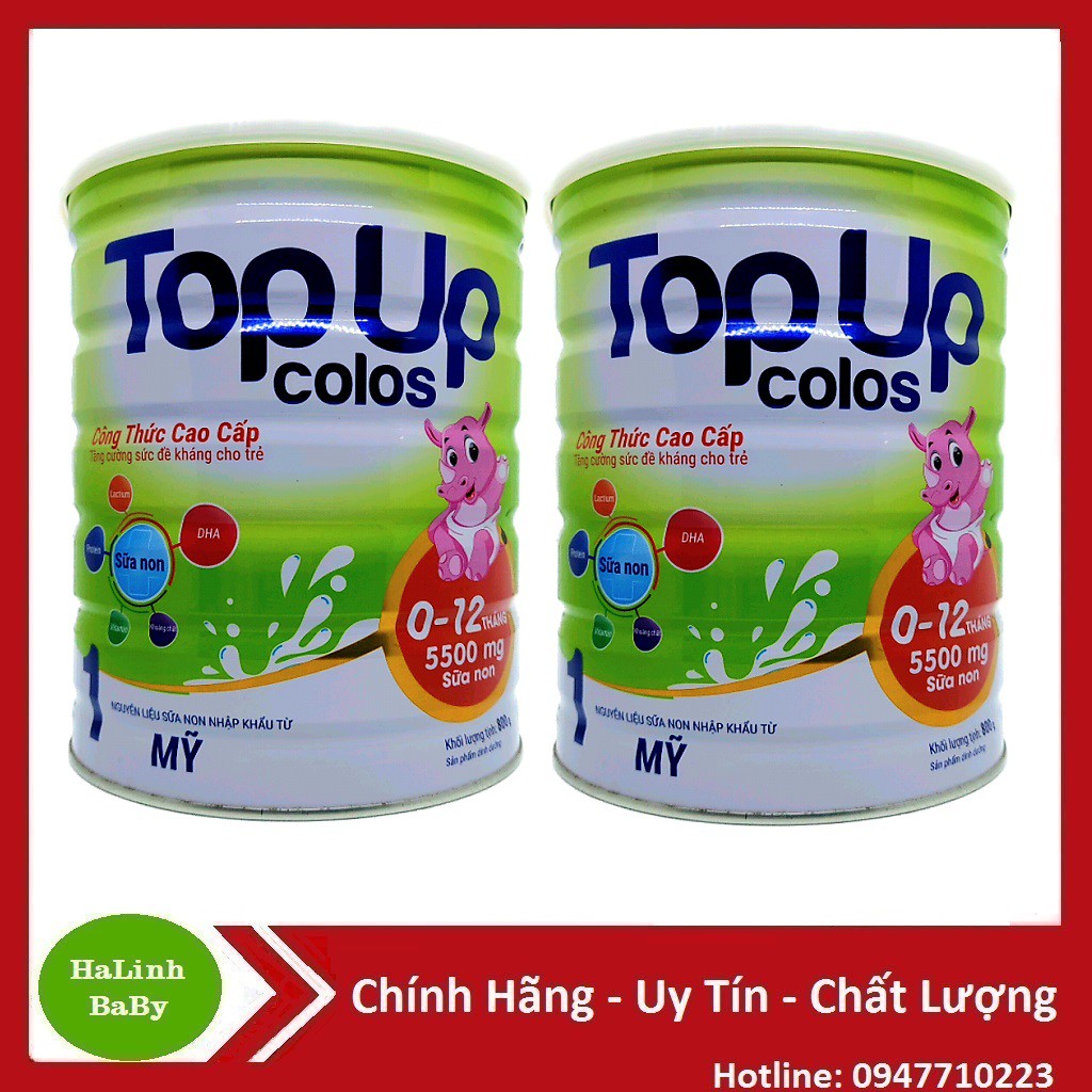 Combo 2 Lon Sữa Topup Colos Số 1,2 800g [Date 2023]