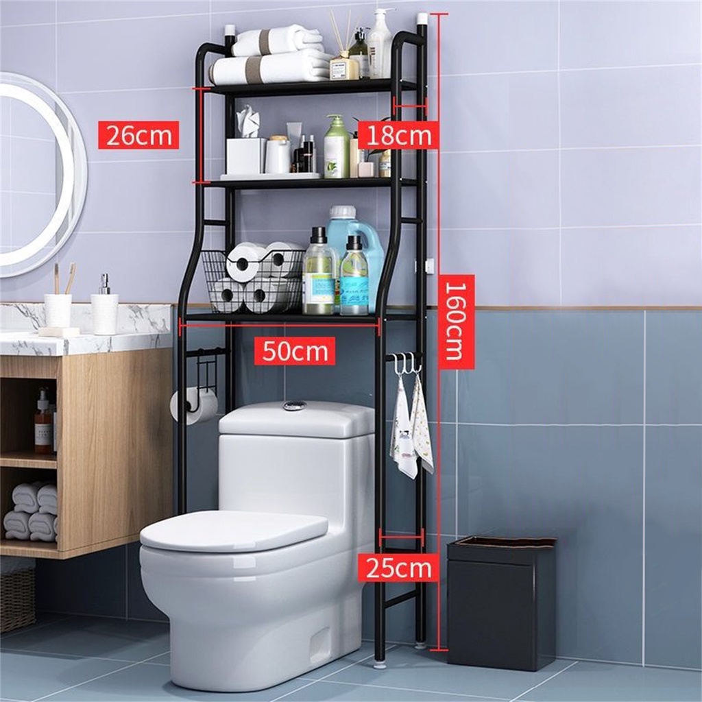Kệ để đồ nhà tắm 3 tầng, kệ sau máy giặt 2 tầng đa năng dễ lắp ráp tiết kiệm không gian - Sức Chứa Lớn oxygen072