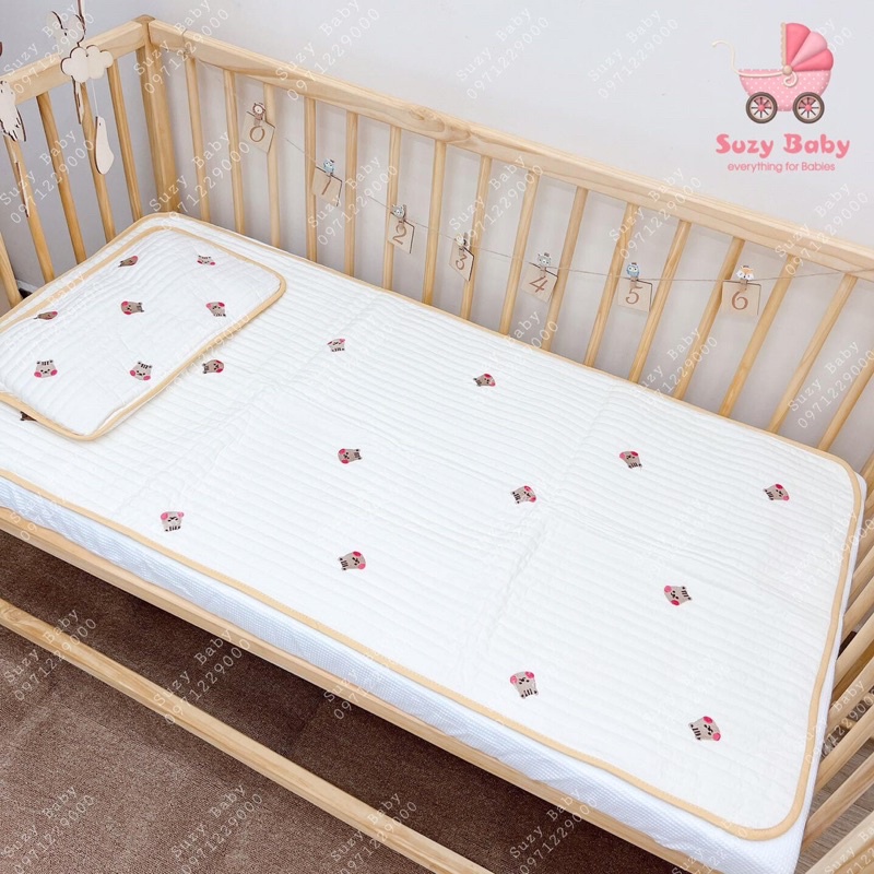 Set thảm lót thêu xuất Hàn hoạ tiết cho bé yêu