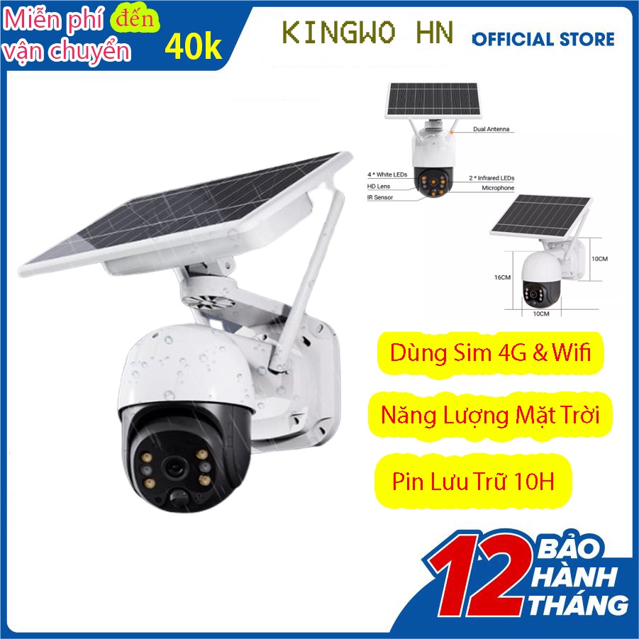 Camera Năng Lượng Mặt Trời 4G, Wifi 3.0MP Xoay 360° Đàm Thoại 2 Chiều Hỗ Trợ Phát Hiện Con Người, 3 Chế Độ Nhìn Vào Đêm