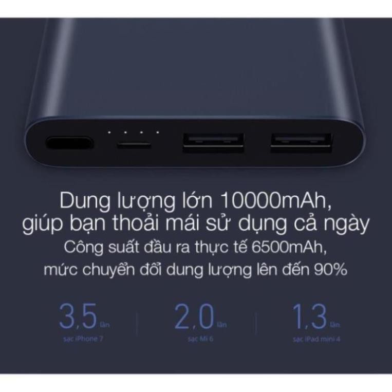 Sạc Dự Phòng Xiaomi Gen 2S Version 2018 10000 mAh 2 Cổng USB Hỗ Trợ QC 3.0 Chính Hãng [vthm9]