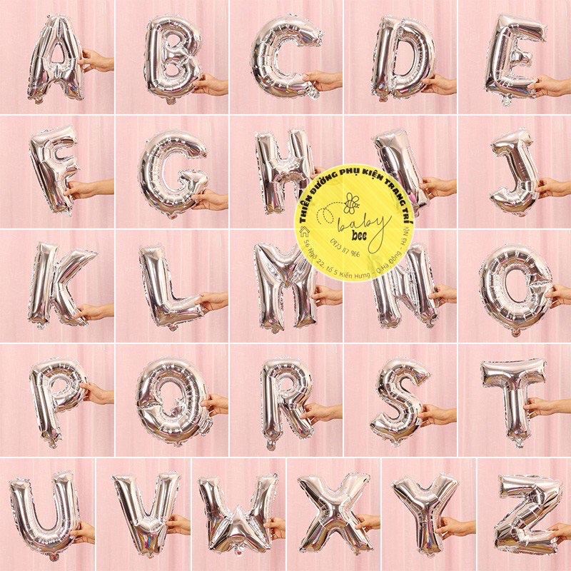 Bóng Chữ Cái Ghép Tên Theo Yêu Cầu Size 16inch
