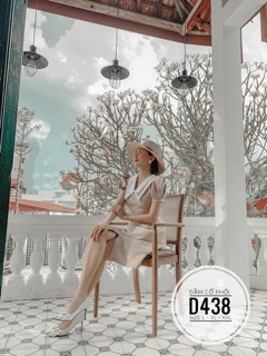 Bigsize Đầm cổ phối D438